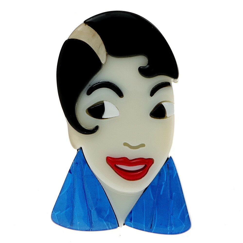 【クーポン利用で3590円】 ブローチ アクリル ボート レディース 面白い ガール アセテート ファイバ ..