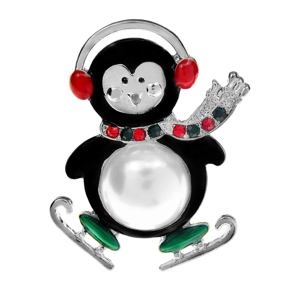 【送料無料】 ブローチ 動物 アニマル スキー ハート 鳥 レディース メンズ リトル ペンギン エナメル ..