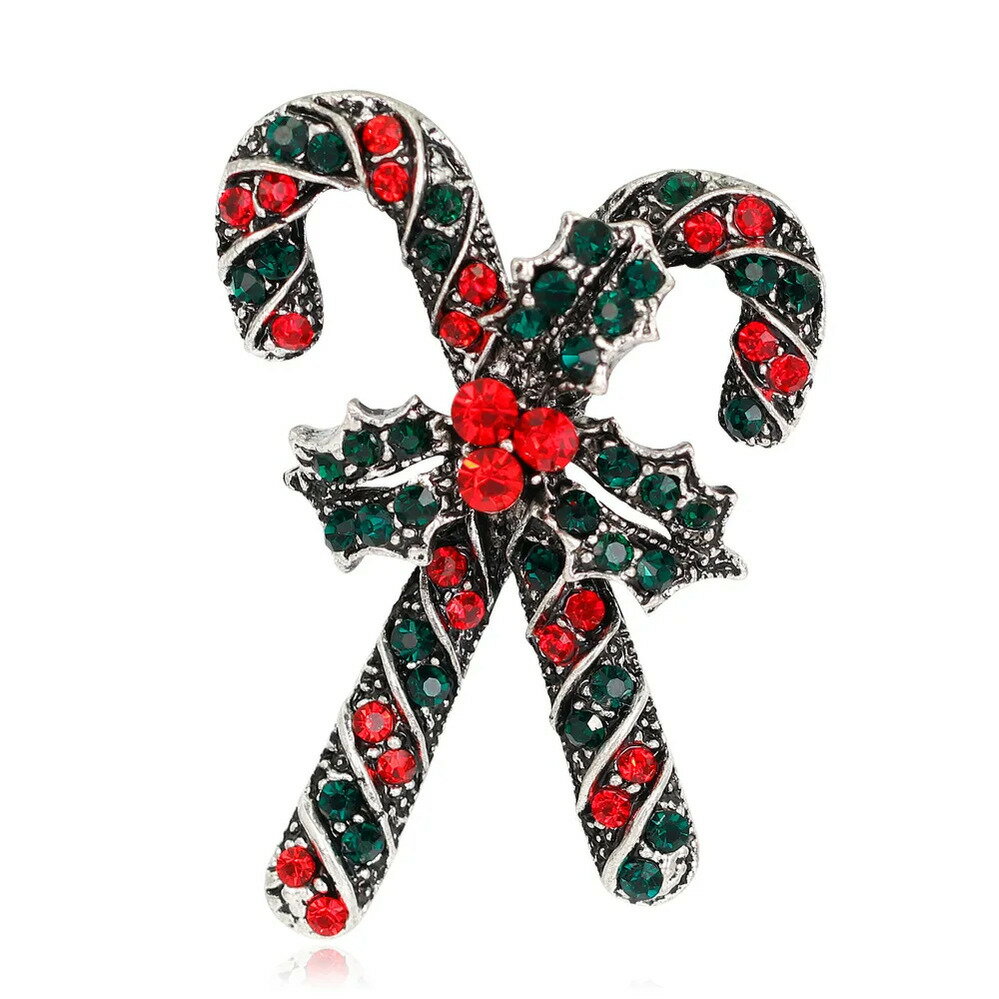 【クーポン利用で3590円】 ブローチ レディース クリスマス 松葉杖 ジュエリー