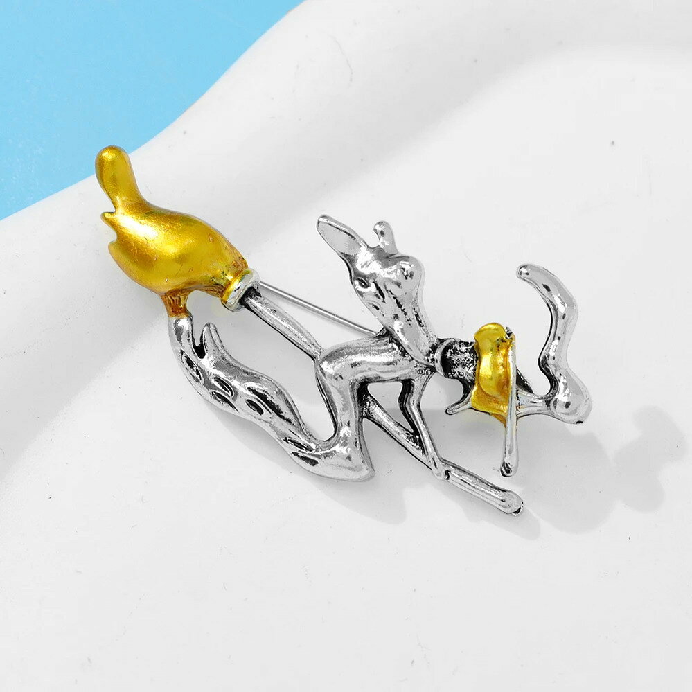 【クーポン利用で3400円】 ブローチ ビンテージ A レディース メンズ 魔女 ウィッチ 乗馬 ほうき クリエイティブ ファッション ピン ジュエリー 新しい デザイン キッズ ハイ 品質の商品画像 3
