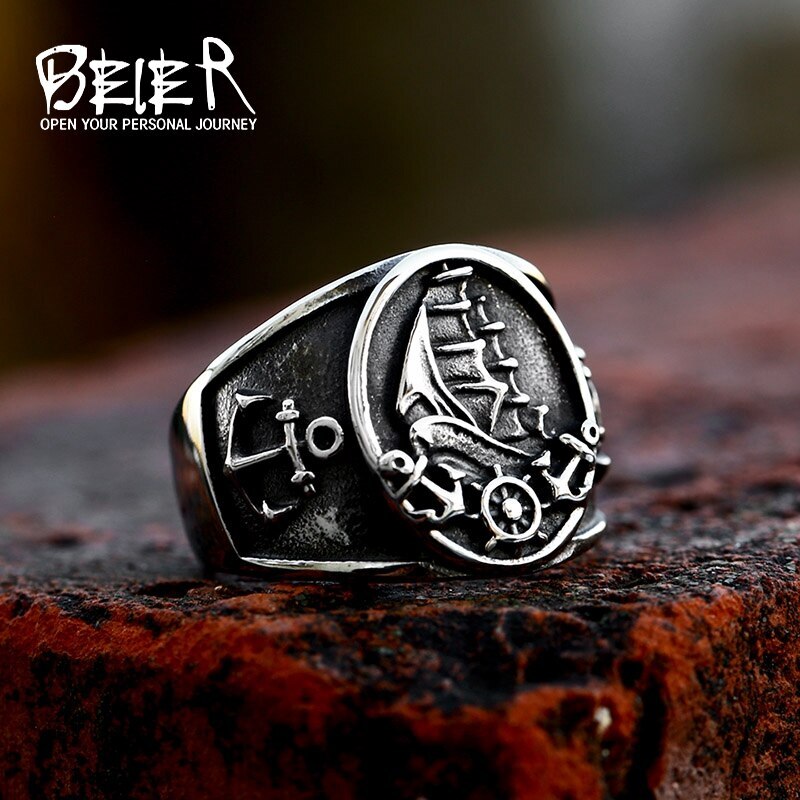 【クーポン利用で3740円】 指輪 リング セーリング ステンレス ビンテージ いかり 錨 メンズ 男性 316L..