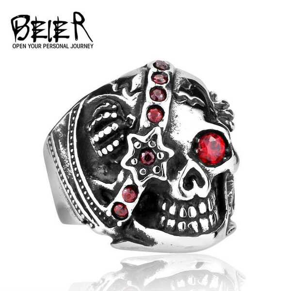 【送料無料】 指輪 リング サージカル ステンレス 316L カリビアン キャプテン 海賊 パイレーツ スカル スケルトン スタイル ジャック アイ ごつい 14号 16号 眼 おしゃれ 大人 かっこいい