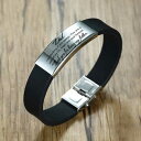 【クーポン利用で2940円】 バングル ブレスレット メンズ ステンレス 調整可能 刻印 シリコーン 長さ プレゼント ソフト バー フリーサイズ 名入れ刻印 ...