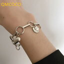 【クーポン利用で2990円】 ブレスレット シルバー LOVE ビンテージ チェーン レディース カラー 新しい パンク ロック カップル クリエイティブ 厚い ハート型 パーティ ジュエリー ギフト LOvE