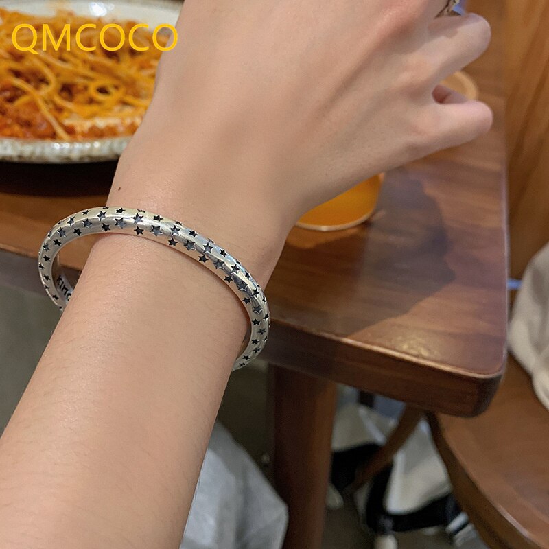 【クーポン利用で2930円】 バングル シルバー ビンテージ シンプル 星 スター レディース カラー オープニング ブレスレット ファッション パンク パーティ ファイン ジュエリー ギフト 罰金