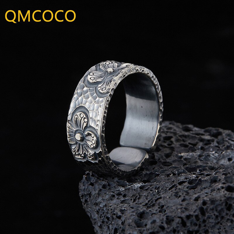 【送料無料】 指輪 リング デイジー 黒 ブラック ビンテージ 花 フラワー レトロ フリーサイズ レディース 女性 オープン 調整可能 フィンガー 幅 ガール...