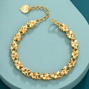 【クーポン利用で3560円】 ブレスレット シロツメクサ ゴールド レディース ファッション ラッキー 24k カラー 6 四つ葉 クローバー 適切 ジュエリー ギフト