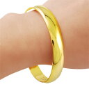 【クーポン利用で3570円】 ブレスレット ゴールド シンプル レディース 24k リアル 光沢 プレート ウェディング ジュエリー ギフト