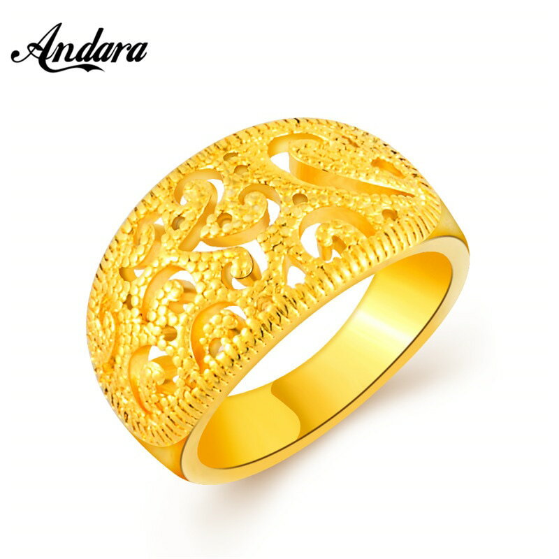 【送料無料】 指輪 リング ゴールド ラウンド レディース 女性 ホット トレンディ 高い 品質 クラシック 中空 カラー ファッション ジュエリー ファム メンズ 男性 アクセサリー