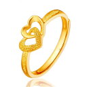 【クーポン利用で2890円】 指輪 リング ゴールド ハート LOVE レディース 女性 高級 ロマンチック 24k カラー フィンガー ガールズ ウェディング パーティ ジュエリー 調整可能 Love