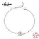 【送料無料】 アンクレット キク シルバー レディース 100%00%925 スターリング 小さな 菊 夏 スタイル ジュエリー グラマー