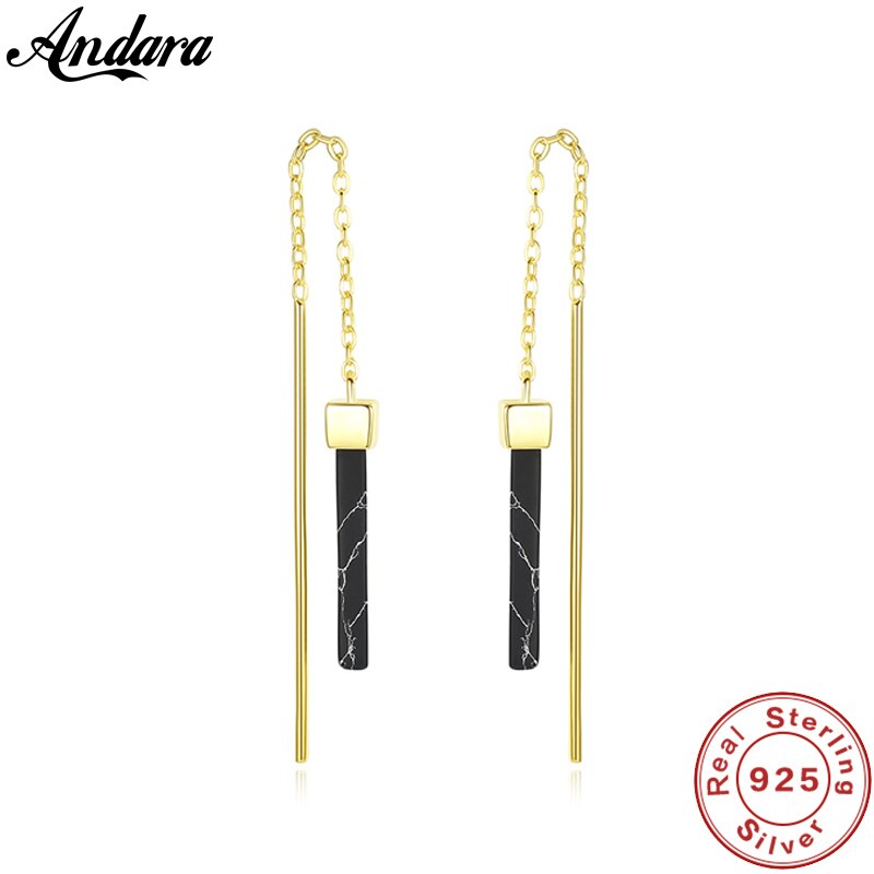 【送料無料】 ピアス シルバー スタッドピアス ロング シンプル レディース 女性 S925 スター 星リング 黒 ブラック曜石 ジュエリー タッセル ライン スタッド(4)