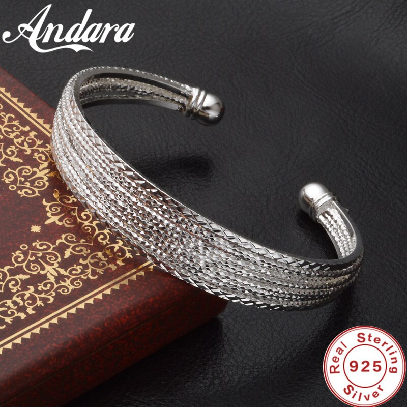 【送料無料】 ブレスレット シルバー レディース アンダラ 925 スターリング スクラブ マルチ ライン ..