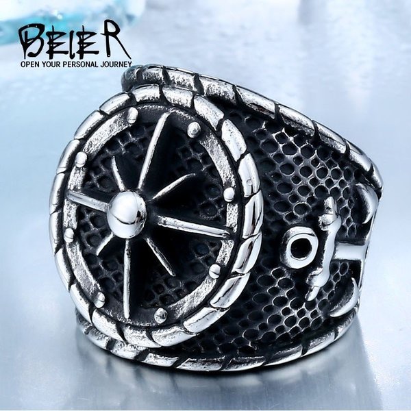 【クーポン利用で4150円】 指輪 リング メンズ 男性 チタン ファッション ジュエリー ユニーク バイカー 映画 かっこいい ドロップ パンク ロック ビッグ 大きめ アンカー 錨 ごつい 14号 16号 18号 20号 23号 25号 27号 おしゃれ 大人