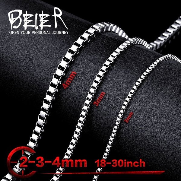 【クーポン利用で3530円】 ネックレス メンズ 男性 高品質 サージカル ステンレス 316L シルバー ヴェネツィア チェーン 幅 ガールズ ボックス ボー...