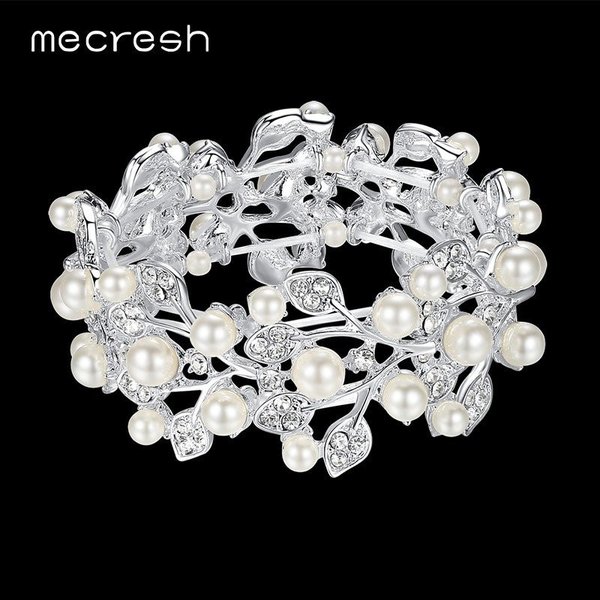 【送料無料】 ブレスレット バングル フェイク クリア 葉 クリスタル ブライダル リンクチェーン クラスプスプリングリング 留め金 ラウンド 人気 トレンド ...