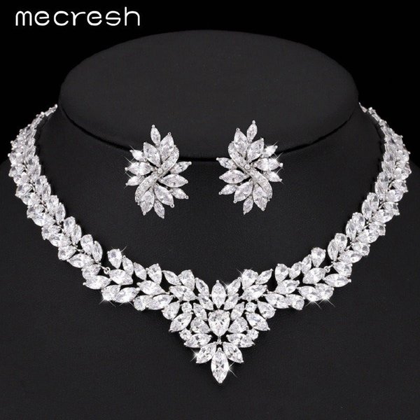 【クーポン利用で11790円】 ネックレス ピアス セット ゴージャス 花 フラワー ブライダル シルバー キュービック ジルコニア ビジュー セット内容1ネッ...