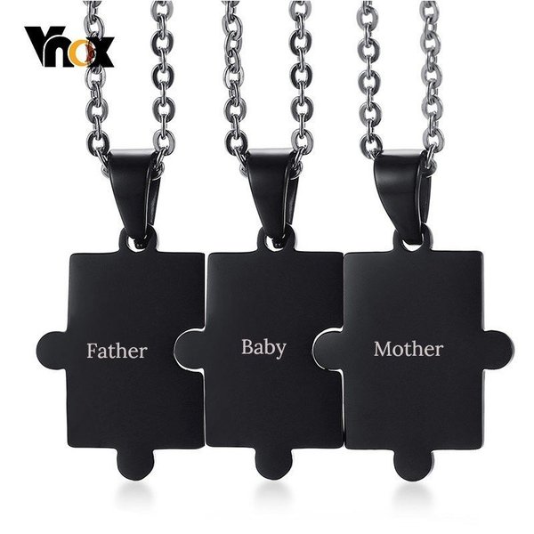 【送料無料】 ネックレス ステンレス 刻印 フレンズ カップル 家族 ジグソーパズル ロゴ ネーム 名前 3個セット パズル ファミリー ベスト ペアネックレス...
