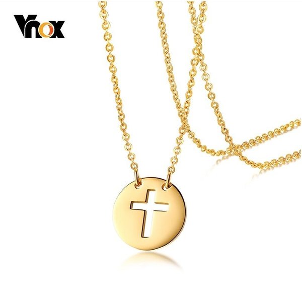 送料無料 ネックレス ペンダント レディース ステンレス 祈り チャーム クロス コイン ゴールド トーン シンプル 大人 トレンド おしゃれ かわいい 日本代購流行生活代購館 Myjp 日本代購