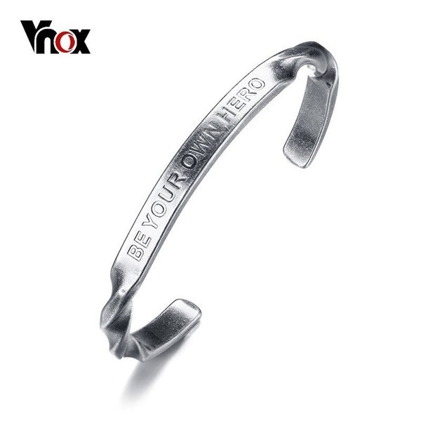 【送料無料】 バングル ブレスレット レディース 高品質 ステンレス 刻印 ジュエリー ヒーロー カフ インスパイア おしゃれ 大人 かわいい 高さ