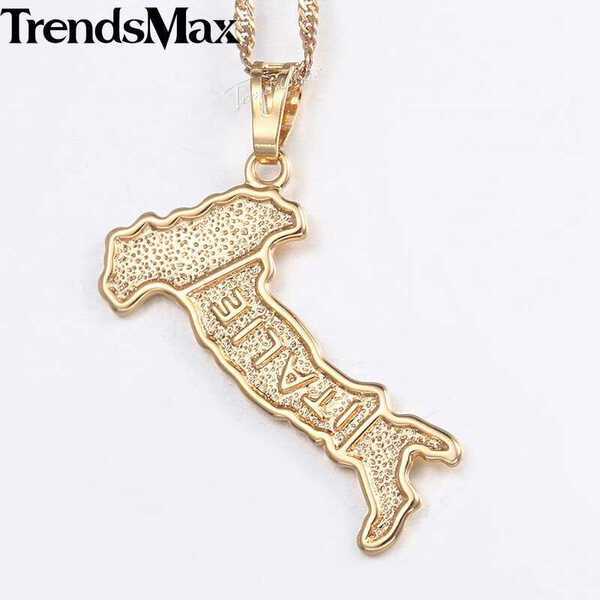 【送料無料】 ペンダント イタリア ゴールド レディース 女性 おしゃれ 大人 かわいい 地図 シャンパン..