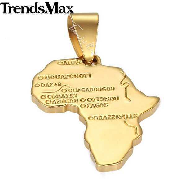 【送料無料】 ペンダント ネックレス アフリカ 地図 ゴールド レディース 女性 メンズ 男性 おしゃれ ごつい かっこいい エチオピア ジュエリー カラー ギフト ヒップ ホップ マップ