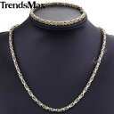 【クーポン利用で7180円】 ブレスレット メンズ ネックレス チェーン ゴールド シルバー ステンレス ごつい かっこいい ジュエリー 5mm ボックス セッ...
