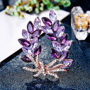 【クーポン利用で3590円】 ブローチ バウヒニア 花 フラワー レディース 女性 豪華 青 ブルー 茶 ブラウン 茶色 紫 パープル エレガント 年間 ジュエ...