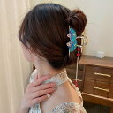 【送料無料】 ヘアークリップ 花 フラワー パール 真珠 爪 レディース 女性 中国 デザイナー カラフル エナメル ファン 髪 ジュエリー クラシック リュー...
