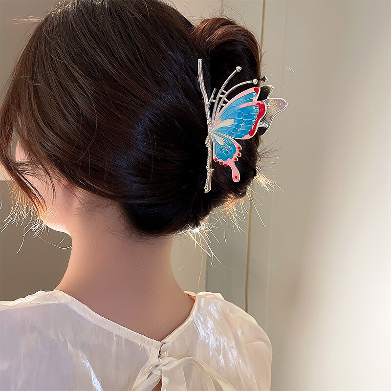 【送料無料】 ヘアークリップ チョウ 蝶 バタフライ 爪 レディース 女性 ビッグ 髪 ジュエリー アクセサリー 女の子 ファッション ギフト 夏 サマー