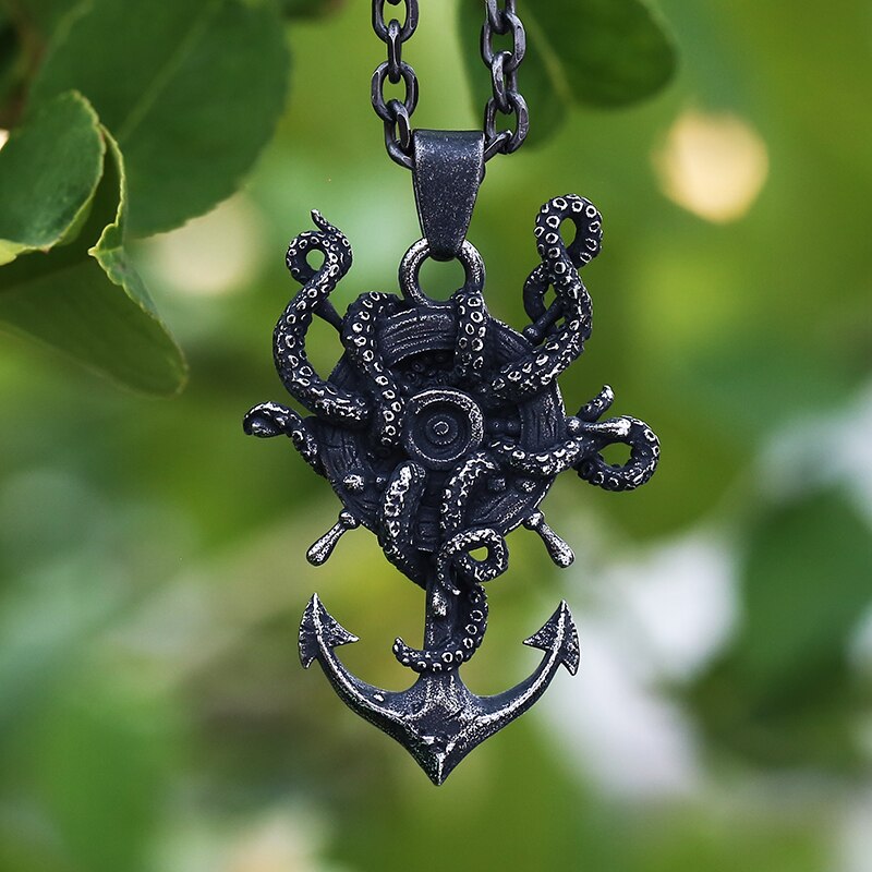 【クーポン利用で3670円】 ペンダント ネックレス タコ ステンレス チェーン レトロ レース メンズ 男..