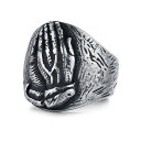 【クーポン利用で3370円】 指輪 リング メンズ 男性 ビンテージ アクセサリー バージン メアリー プレイ ハンド パーティ ジュエリー ユニーク クリスマス ボーイフレンド ギフト 14号 27号 25号 23号 20号 18号 16号(4)
