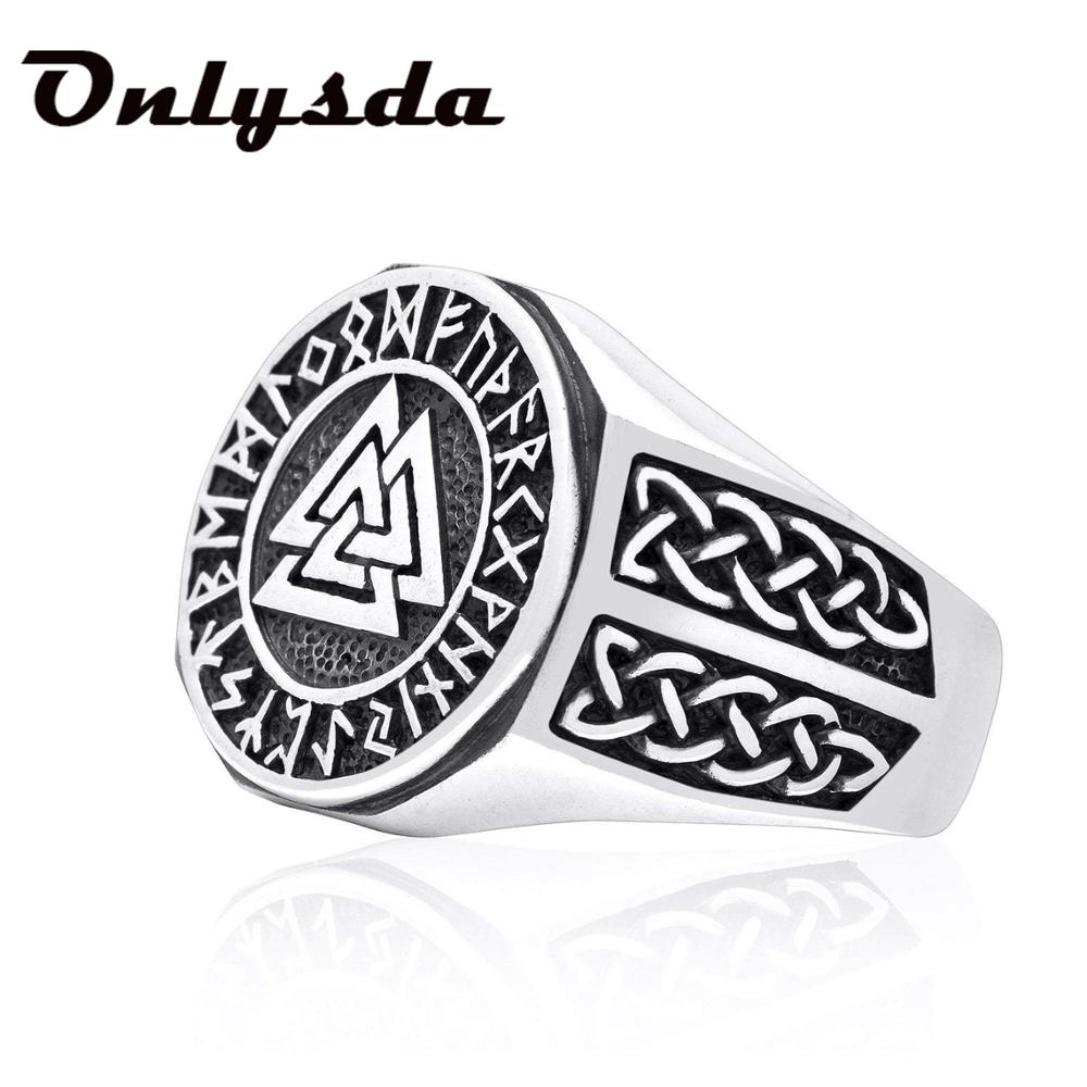 【送料無料】 指輪 リング ステンレス ビンテージ レトロ メンズ 男性 ファッション パンク スチール バイキング Valknut ヴァルクヌート オーディン 北欧 お守り ルーン ジュエリー 14号 27号 25号 23号 20号 18号 16号