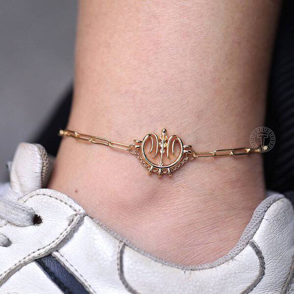 【クーポン利用で5190円】 アンクレット ブレスレット ステンレス チェーン レディース シルバー 2022年 王笏 チャーム 足 足首 ケーブル ペーパークリップ リンク アンクレットファッション アンクル 脚