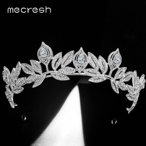 【クーポン利用で9450円】 ティアラシルバー クリスタル ジルコニア ティアラ レディース 女性 葉っぱ ジルコン クラウン シルバー ページェント 結婚式 ...
