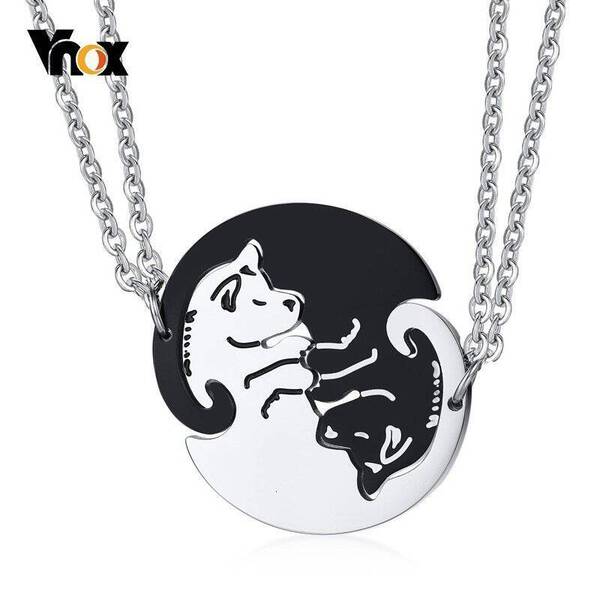 【送料無料】 ペアネックレス イヌ ステンレス レディース 女性 メンズ 男性 おしゃれ 大人 ネックレス ステンレスレディース 女性 陰陽 カップル 恋人 犬...