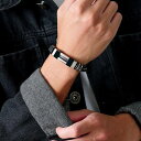 【クーポン利用で3280円】 バングル ブレスレット 黒 ブラック ステンレス メッシュ メンズ 13.mm 溝付き シリコン バンド カジュアル スタイリッシ...
