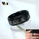 【送料無料】 リング ステンレス メタル 指輪 メンズ 男性 無料オリジナル刻印 自然 森 スタイル 8 mm 幅 結婚式 バンド ギフト ジュエリー森林 金属...