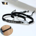 【送料無料】 ブレスレット 黒 ブラック 無料刻印 チェーン ロープ フリーサイズ レディース メンズ 無料オリジナル刻印 刻印 バー カジュアル 調整可能 香...