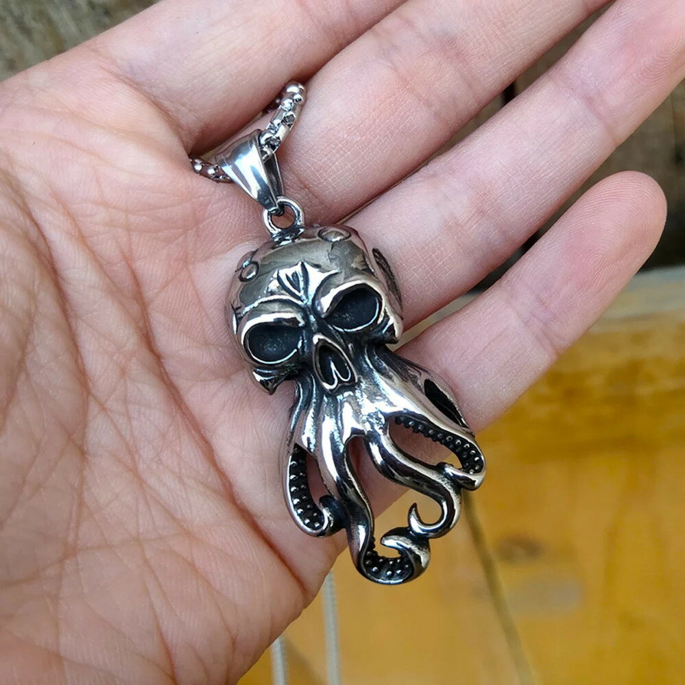 【クーポン利用で4620円】 ペンダント ネックレス 動物 アニマル ステンレス タコ メンズ ゴシック オ..