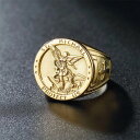 【クーポン利用で4330円】 指輪 リング ステンレス ビンテージ シェル レディース メンズ カトリック 天使 エンジェル マイケル