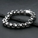【クーポン利用で8790円】 チャーム バングル 指輪 リング ブレスレット ステンレス ビンテージ チェーン スカル メンズ ゴシック 頭蓋骨 スチール パンク ヒップ ホップ リンク パーティ ジュエリー ハロウィーン ギフト