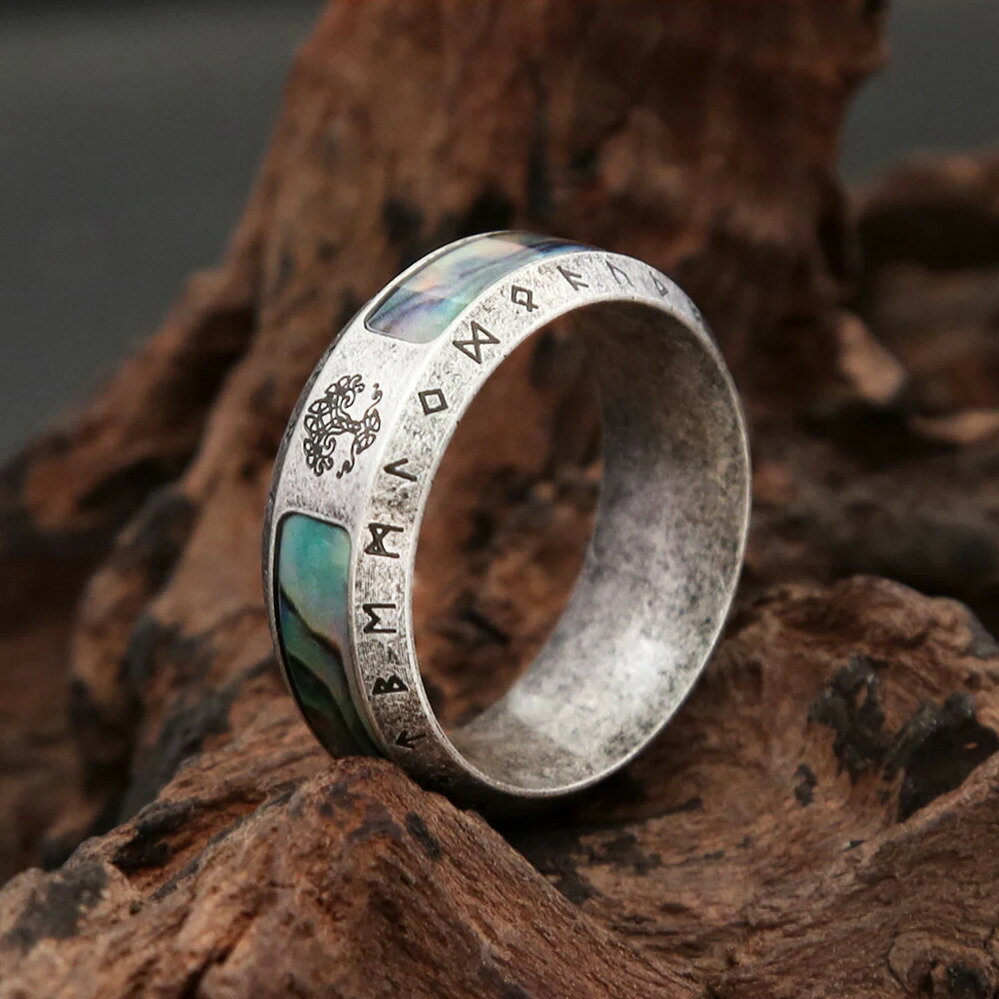 【送料無料】 チャーム 指輪 リング ハイキング ステンレス プラント 木の葉 リーフ 植物 レディース メンズ ファッション スチール 木 バイキング ツリー ライフ ノルディック オーディン ルーン お守り ジュエリー ギフト