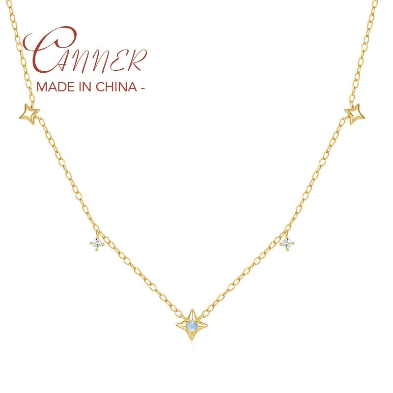 【送料無料】 チョーカー ペンダント ネックレス シルバー オバール チェーン リング 月 星 レディース 新しい S925 スターリング スター オパール ムーン ジュエリー ギフト 襟 ポドベスカ