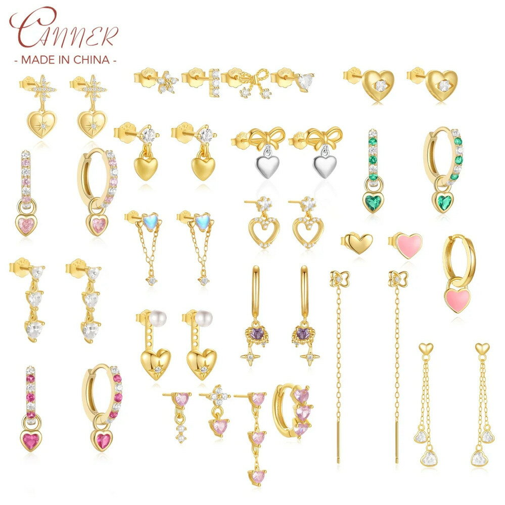 楽天FineJewelrys【送料無料】 ピアス ジルコニア シルバー ハート リング LOVE レディース S925 スターリング 多数 スタイル シャイニー ジルコン Love スタッド 結婚式 ウェディング ジュエリー バレンタイン 日 ギフト