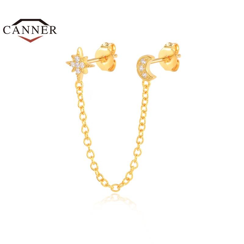 【送料無料】 ピアス シルバー 星 スター クリスタル ジルコニア チェーン スタッドピアス レディース 女性 メンズ 男性 925 スターリング 幾何学 雷 ...