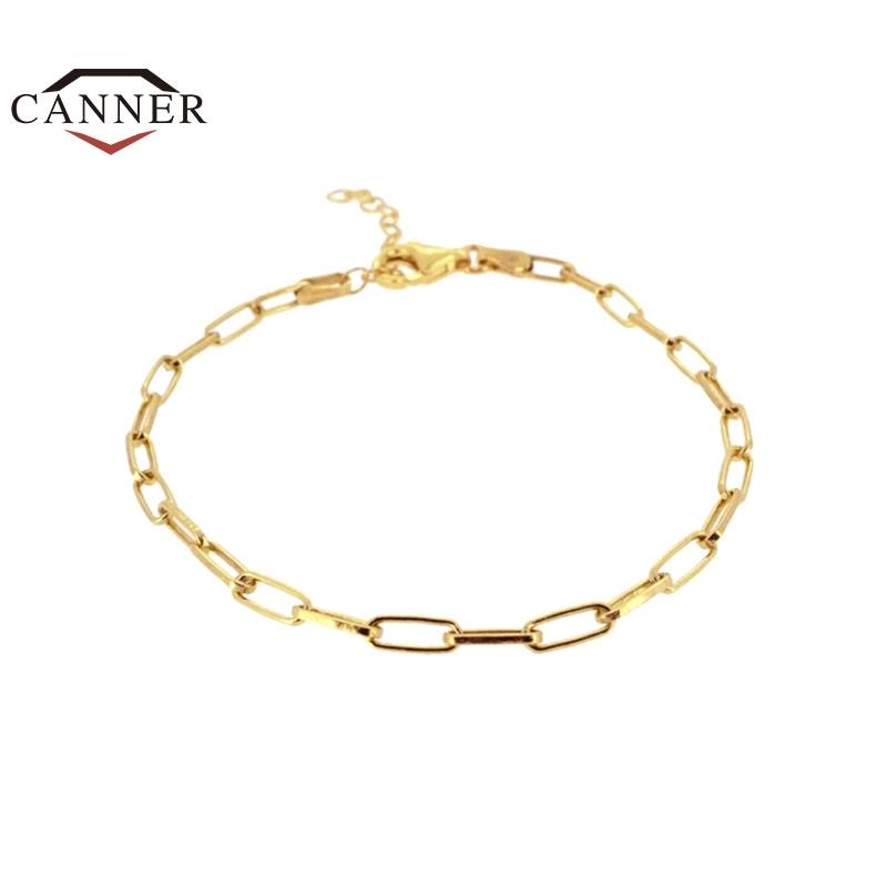 【送料無料】 ブレスレット ゴールド シルバー チェーン シンプル レディース 925 スターリング ペーパー クリップ カラー 絶妙 幾何学 ジュエリー ギフ...