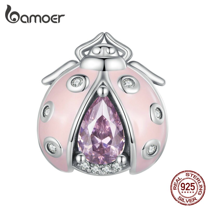 【送料無料】 バングル ブレスレット ピンク シルバー テントウムシ ジルコニア ビーズ レディース 925..