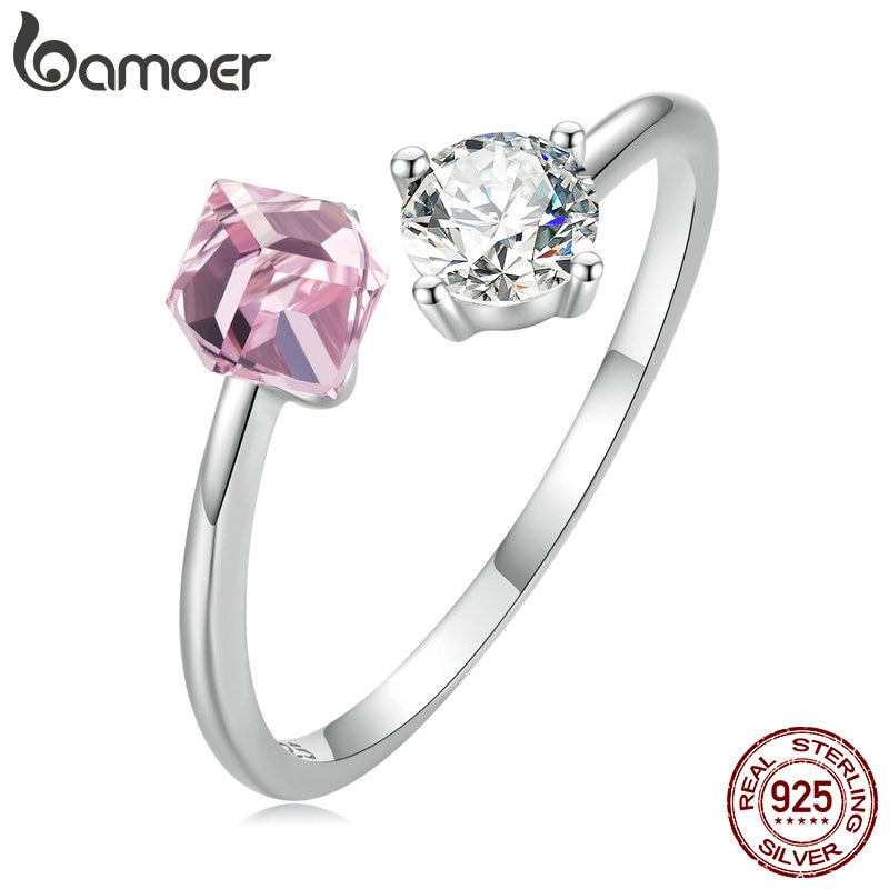 楽天FineJewelrys【クーポン利用で5800円】 指輪 リング ピンク シルバー クリスタル レディース 女性 本物 925 スター 星リング オープン ファイン ジュエリー 贅沢 結婚式 ウェディング バンド ギフト