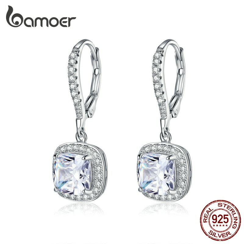 【クーポン利用で4940円】 ピアス シルバー スクエア ジルコニア レディース 女性 本物 925 スター 星リング 眩しい キュービック ジルコン 四角 幾何学 ドロップ 結婚式 ウェディング ジュエリー